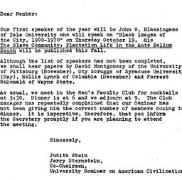 Announcements, 1972-10-03. ...
