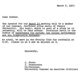 Announcements, 1973-03-06. ...