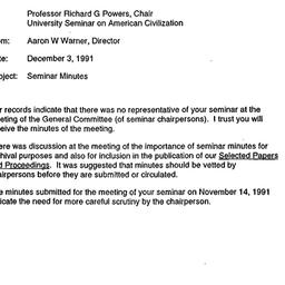 Correspondence, 1991-12-03....