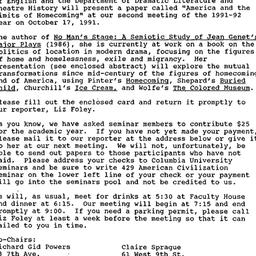 Announcements, 1991-10-01. ...