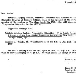 Announcements, 1968-03-01. ...