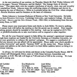 Announcements, 1997-03-09. ...