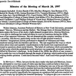 Minutes, 1997-03-20. Americ...