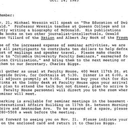 Announcements, 1985-10-24. ...
