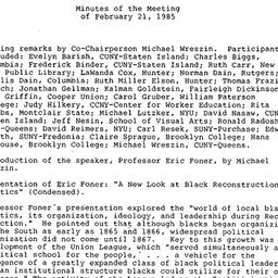 Minutes, 1985-02-21. Americ...