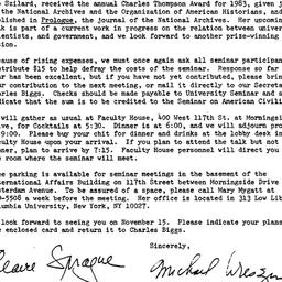 Announcements, 1984-10-29. ...