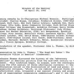 Minutes, 1985-04-18. Americ...