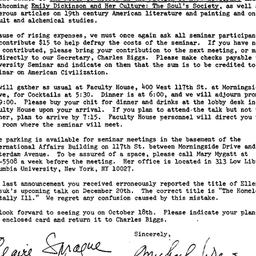 Announcements, 1984-09-29. ...