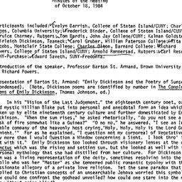 Minutes, 1984-10-18. Americ...