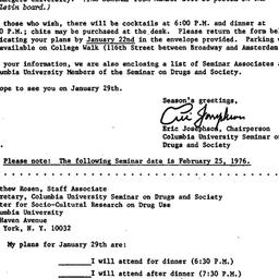 Announcements, 1976-01-05. ...