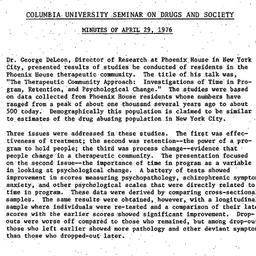 Minutes, 1976-04-29. Drugs ...