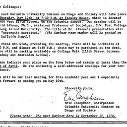 Announcements, 1979-04-19. ...