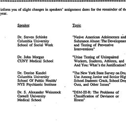 Announcements, 1990-02-01. ...