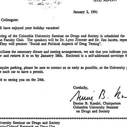 Announcements, 1991-01-02. ...
