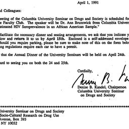 Announcements, 1991-04-01. ...
