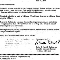 Announcements, 1994-04-25. ...