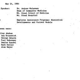 Minutes, 1984-05-24. Drugs ...