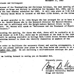 Announcements, 1983-11-11. ...