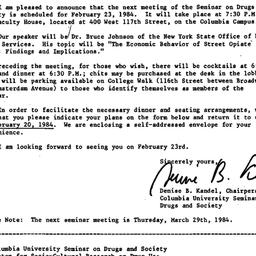 Announcements, 1984-02-02. ...