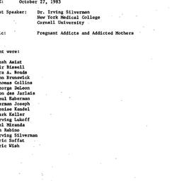 Minutes, 1983-10-27. Drugs ...