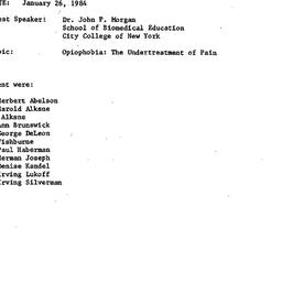 Minutes, 1984-01-26. Drugs ...