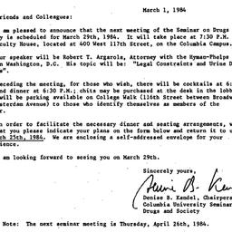 Announcements, 1984-03-01. ...