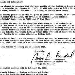 Announcements, 1987-01-05. ...