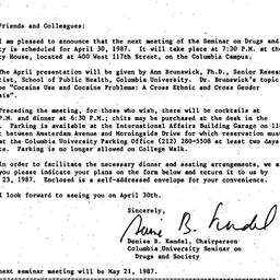 Announcements, 1987-04-08. ...