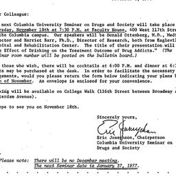 Announcements, 1976-11-03. ...