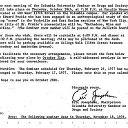 Announcements, 1976-10-07. ...