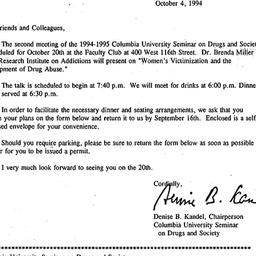 Announcements, 1994-10-04. ...