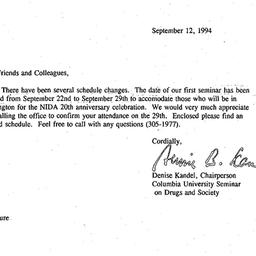 Announcements, 1994-09-12. ...