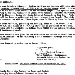 Announcements, 1981-01-08. ...