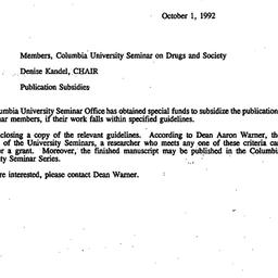Announcements, 1992-10-01. ...