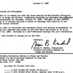 Announcements, 1988-10-06. ...