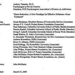 Minutes, 2000-03-16. Drugs ...