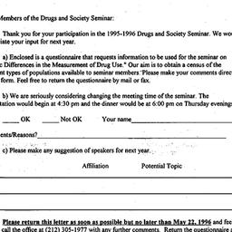 Announcements, 1996-05-03. ...
