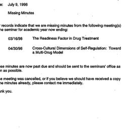 Correspondence, 1998-07-09....