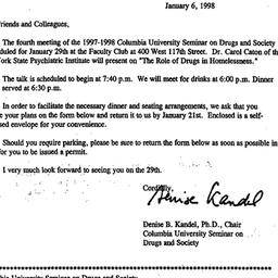 Announcements, 1998-01-06. ...