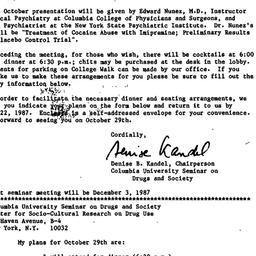 Announcements, 1987-09-29. ...
