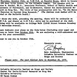 Announcements, 1979-10-09. ...