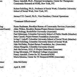 Minutes, 1999-04-08. Drugs ...