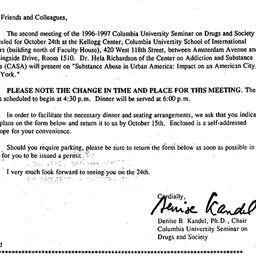 Announcements, 1996-09-30. ...