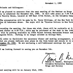 Announcements, 1985-11-01. ...