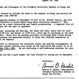 Announcements, 1986-08-30. ...