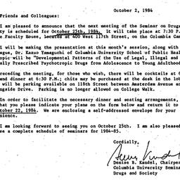 Announcements, 1984-10-02. ...
