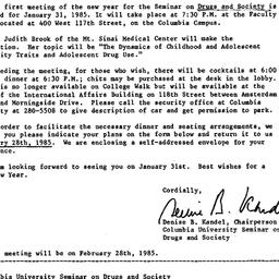 Announcements, 1985-01-03. ...