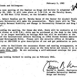 Announcements, 1985-02-05. ...