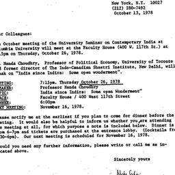 Announcements, 1978-10-13. ...