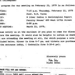 Announcements, 1979-02-10. ...
